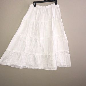 White 100% cotton peasant skirt; XL
